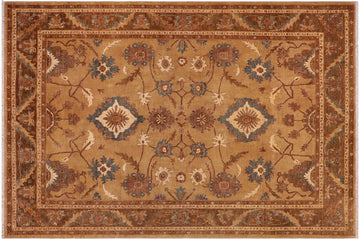 handmade Traditional Kafkaz Chobi Ziegler Gold Gold Hand Knotted RECTANGLE 100% WOOL area rug 9 x 12